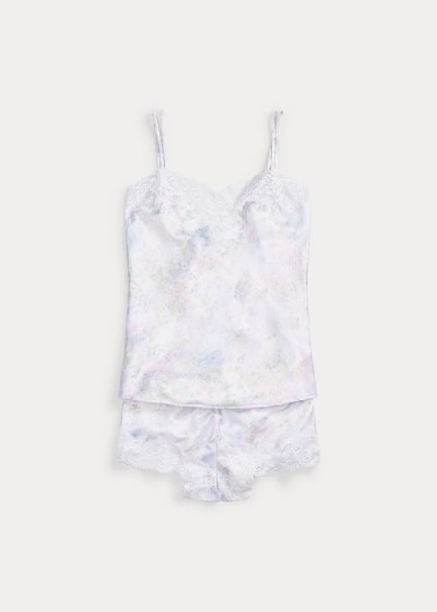 Ralph Lauren Floral Satin Pyjamas Shorts Dame Danmark (XETHC1034)